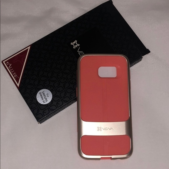 Samsung Galaxy S7 Pink/Gold Cell Phone Case - Picture 1 of 11